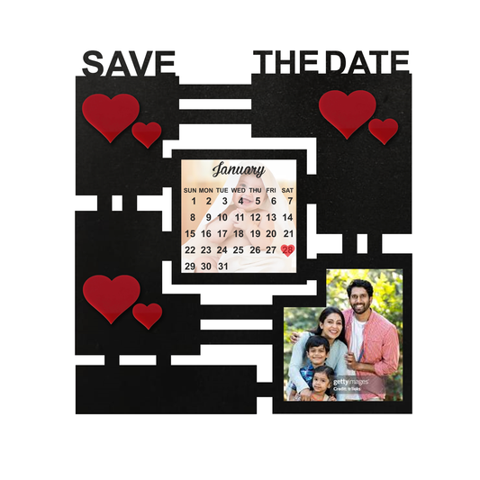 ShopTwiz Save The Date Collage Photo Frame with 1 photo and 1 calendar ( Customizable )