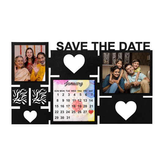 ShopTwiz Save The Date Collage Photo Frame with 2 photo and 1 Calender ( Customizable )
