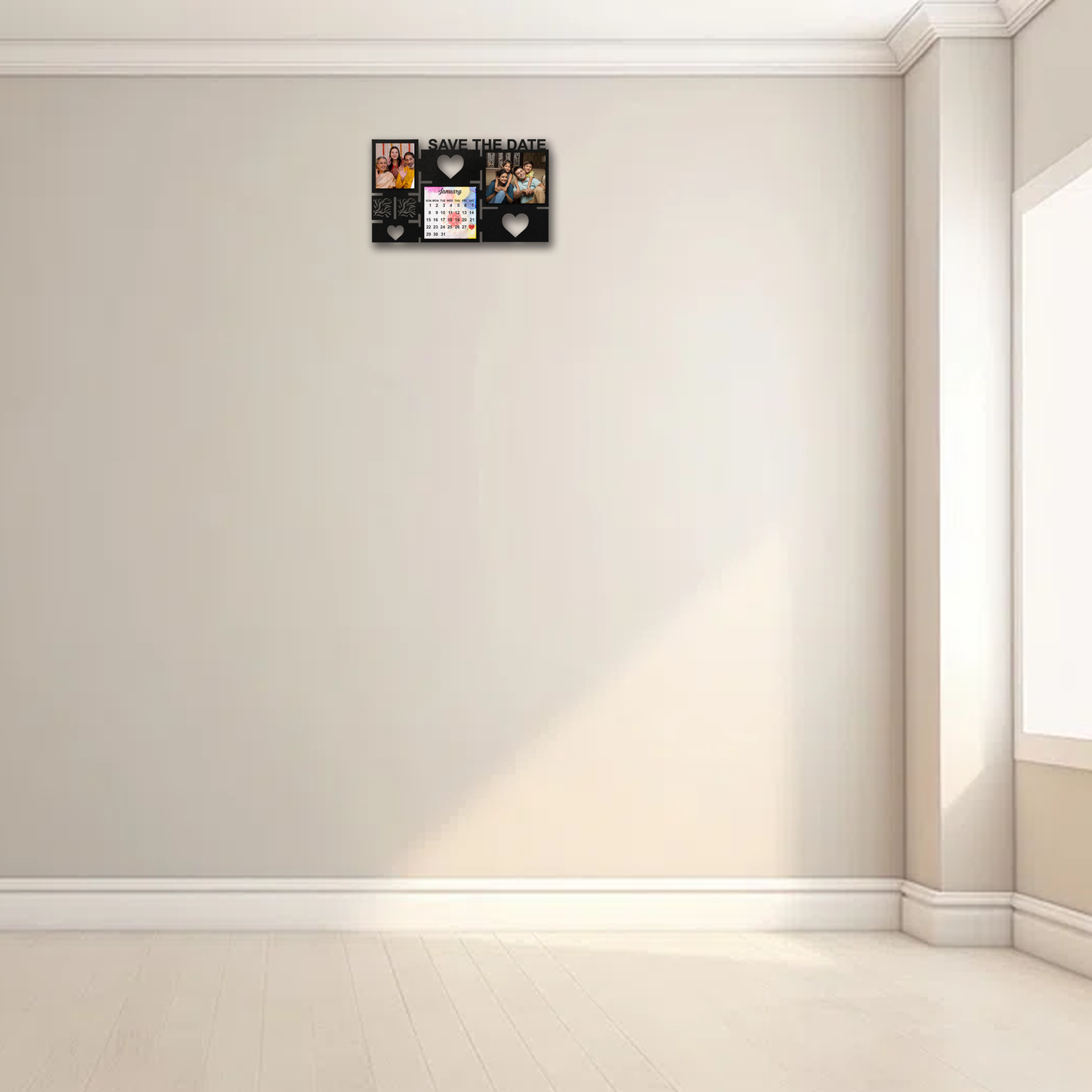 ShopTwiz Save The Date Collage Photo Frame with 2 photo and 1 Calender ( Customizable )