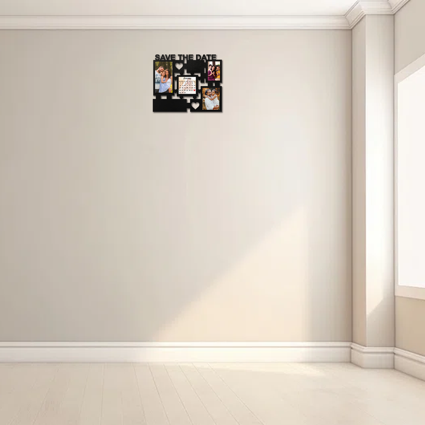 ShopTwiz Save The Date - Collage Photo Frame with 3 photo and 1 Calender ( Customizable )