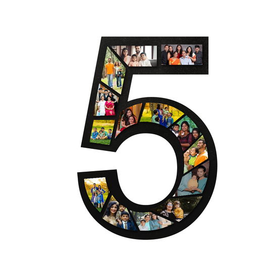 ShopTwiz Five  Number Collage Photo Frame with 14 photos ( Customizable )