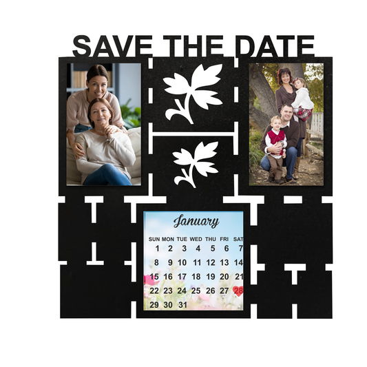 ShopTwiz Save The Date Collage Photo Frame with 2 photo and 1 Calender ( Customizable )