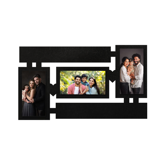 ShopTwiz Rectangle Beautiful  Collage Photo Frame with 3 photos ( Customizable )