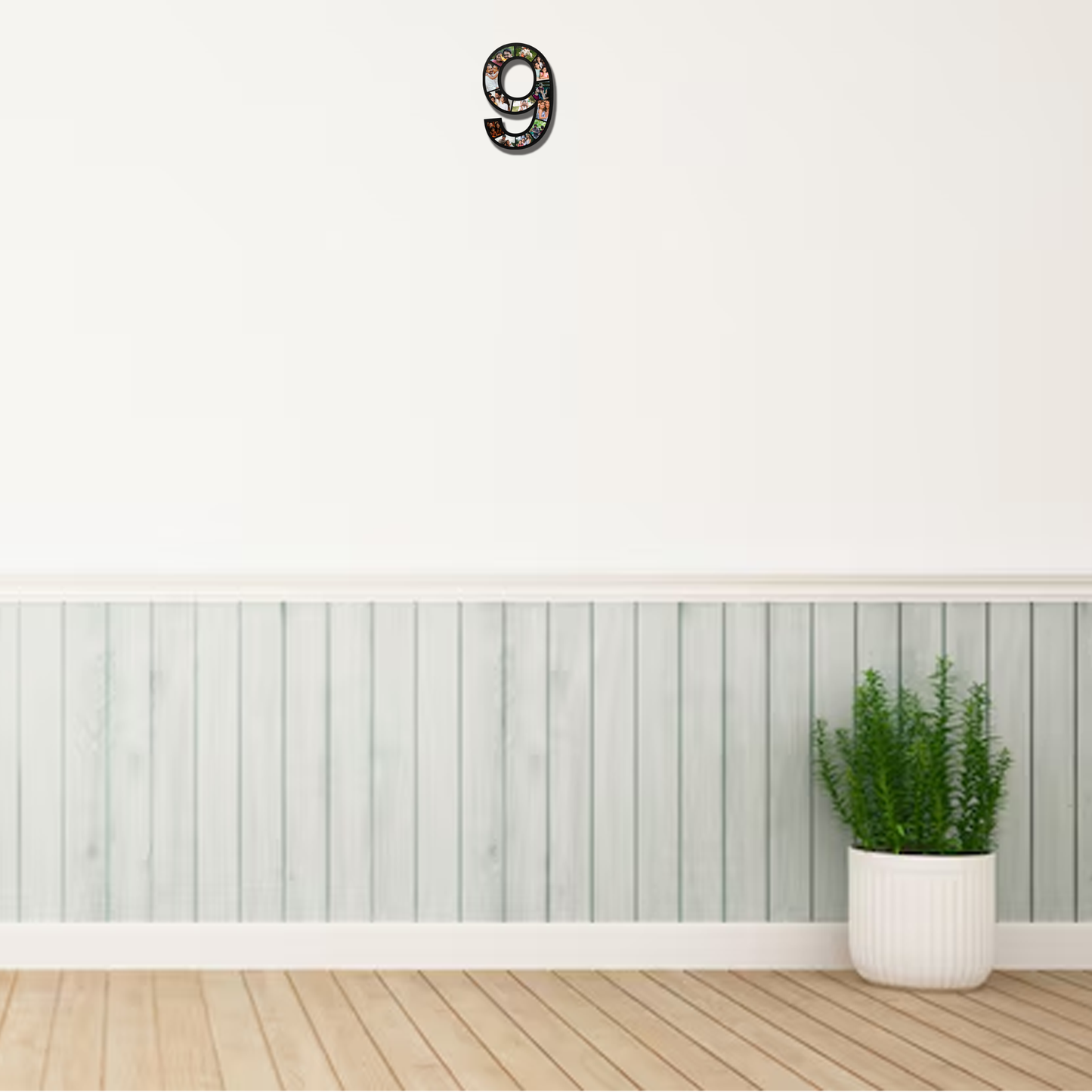 ShopTwiz Nine Number Collage Photo Frame with 12 photos ( Customizable )