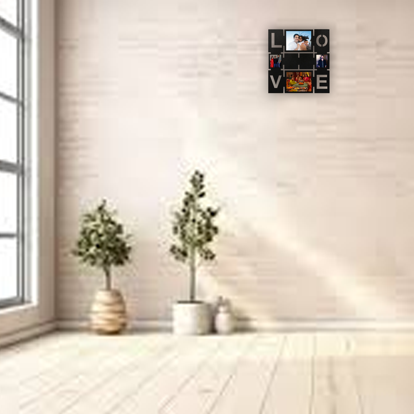 ShopTwiz Square  Charming Collage Photo Frame with 4 photo ( Customizable )