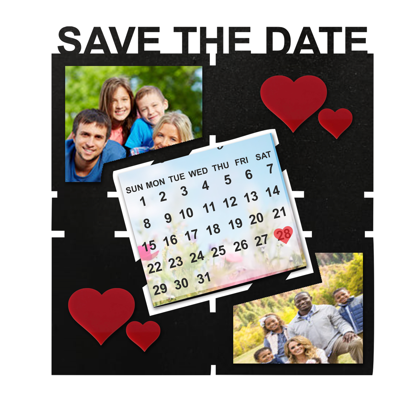 ShopTwiz Save The Date Collage Photo Frame with 2 photo and 1 Calender ( Customizable )