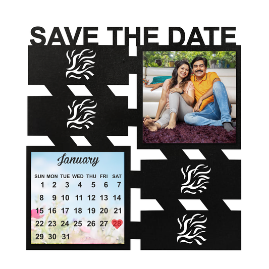 ShopTwiz Save The Date Collage Photo Frame with 1 photo and 1 Calender ( Customizable )