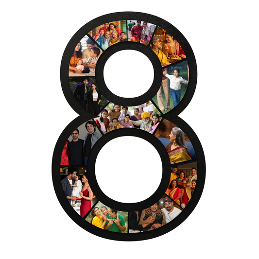 ShopTwiz Eight  Number Collage Photo Frame with 12 photos ( Customizable )