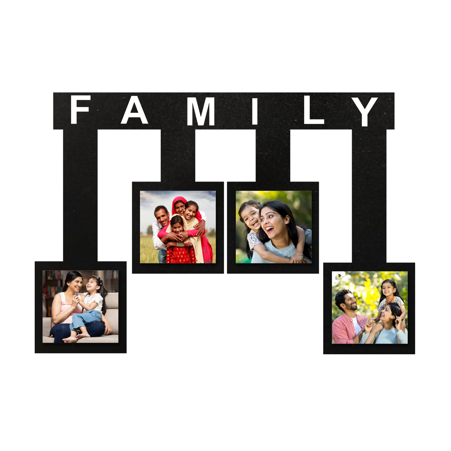 ShopTwiz  Hanging  Collage Photo Frame with 4  photos ( Customizable )