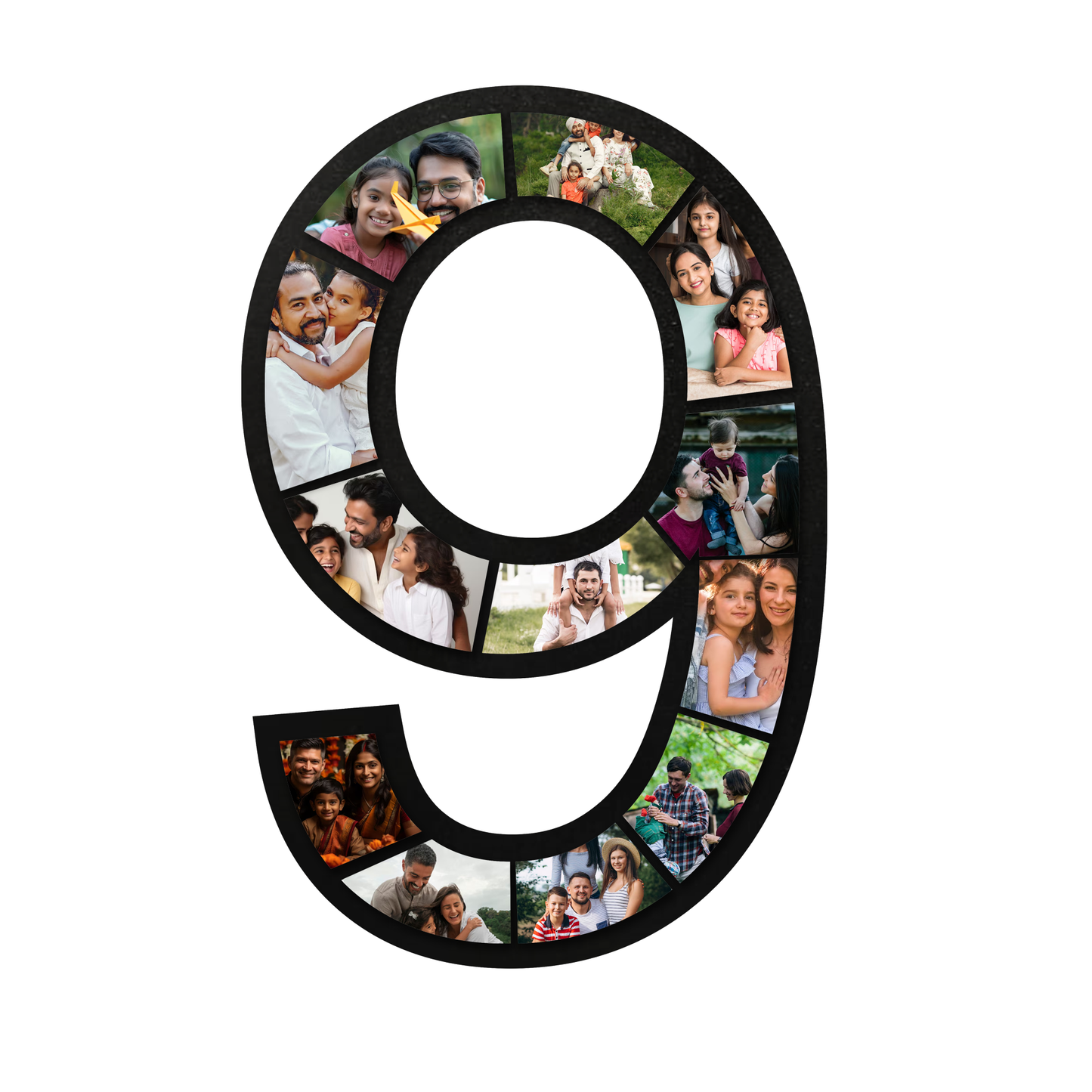 ShopTwiz Nine Number Collage Photo Frame with 12 photos ( Customizable )