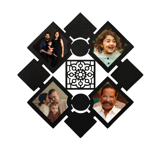 ShopTwiz Square Nice Looking Collage Photo Frame with  4 photos ( Customizable )