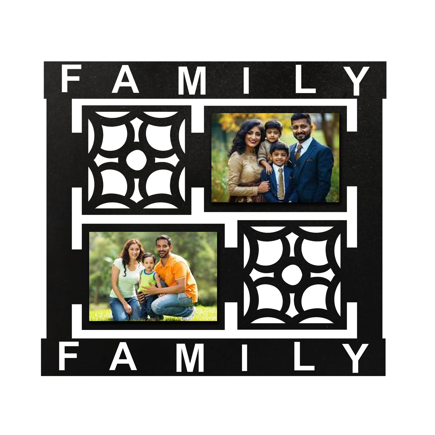 ShopTwiz Square Cute  Family Collage Photo Frame with 2 photos ( Customizable )