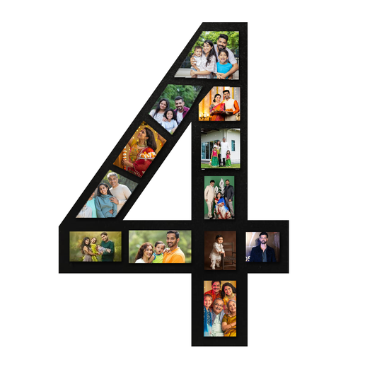 ShopTwiz Four Number Collage Photo Frame with 12 photos ( Customizable )