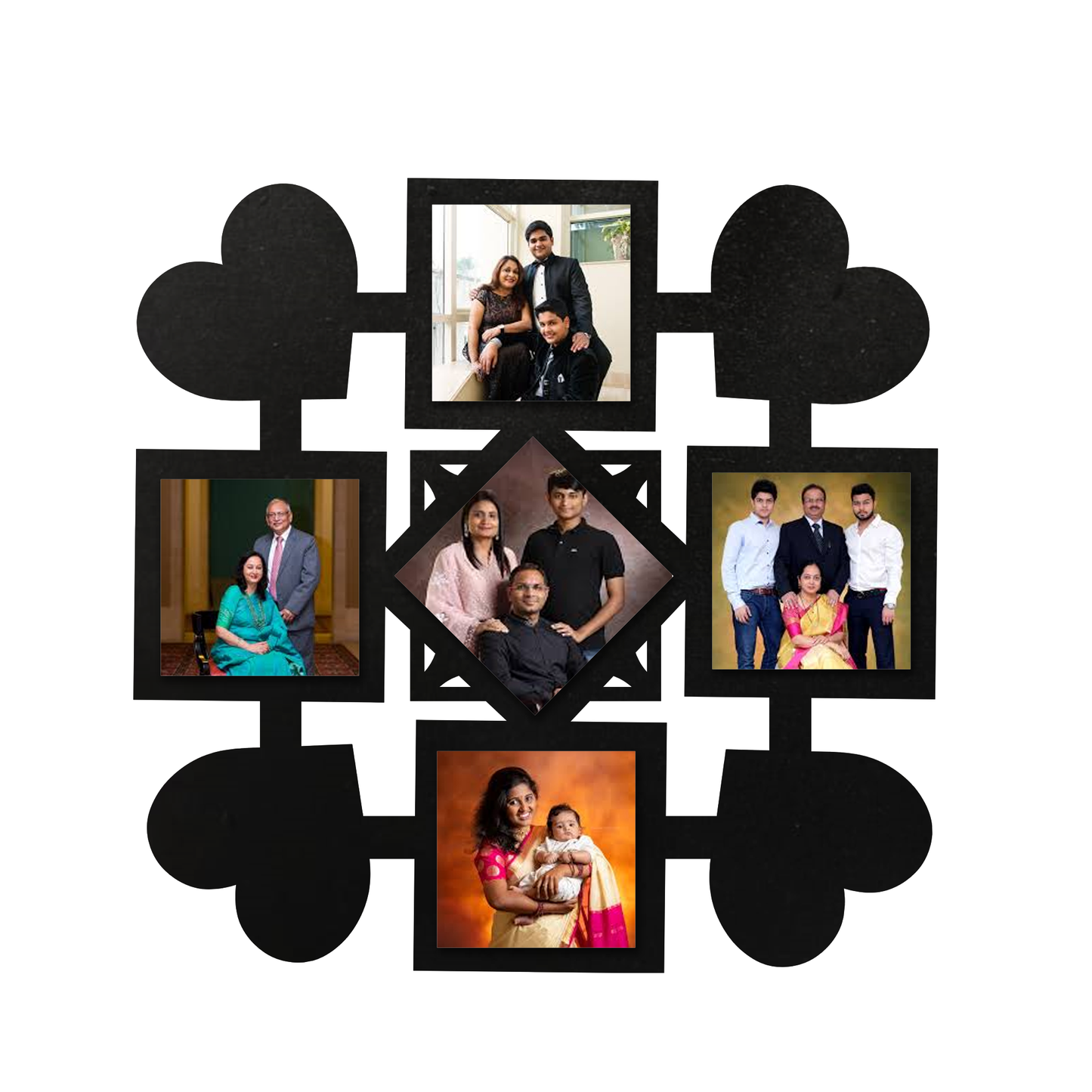 ShopTwiz Square Shape Collage Photo Frame with 5 photos ( Customizable )