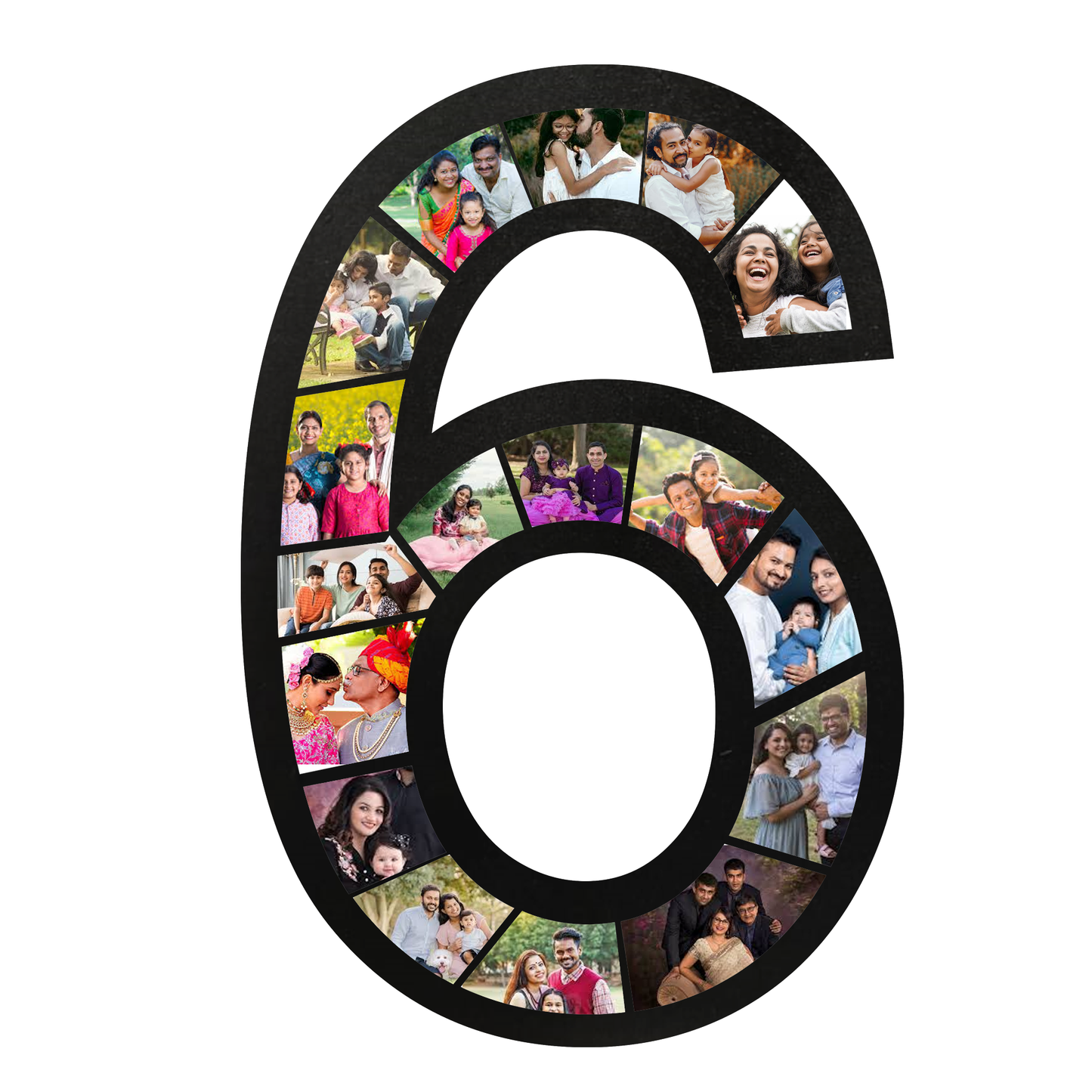ShopTwiz Six Number Collage Photo Frame with 17 photos ( Customizable )
