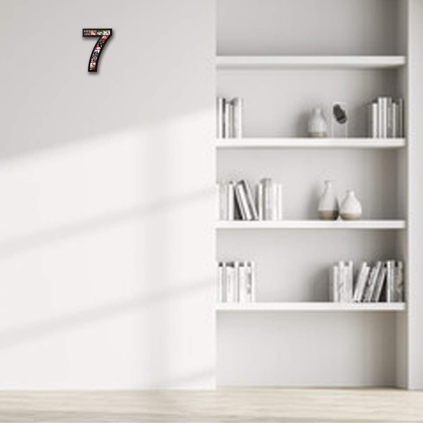 ShopTwiz Seven  Number Collage Photo Frame with 10 photos ( Customizable )