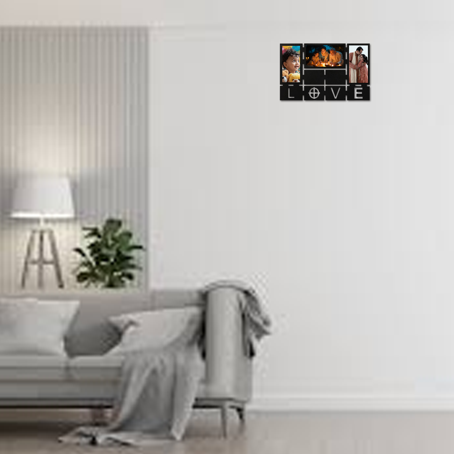 ShopTwiz Rectangle Charming Collage Photo Frame with 3 photos ( Customizable )