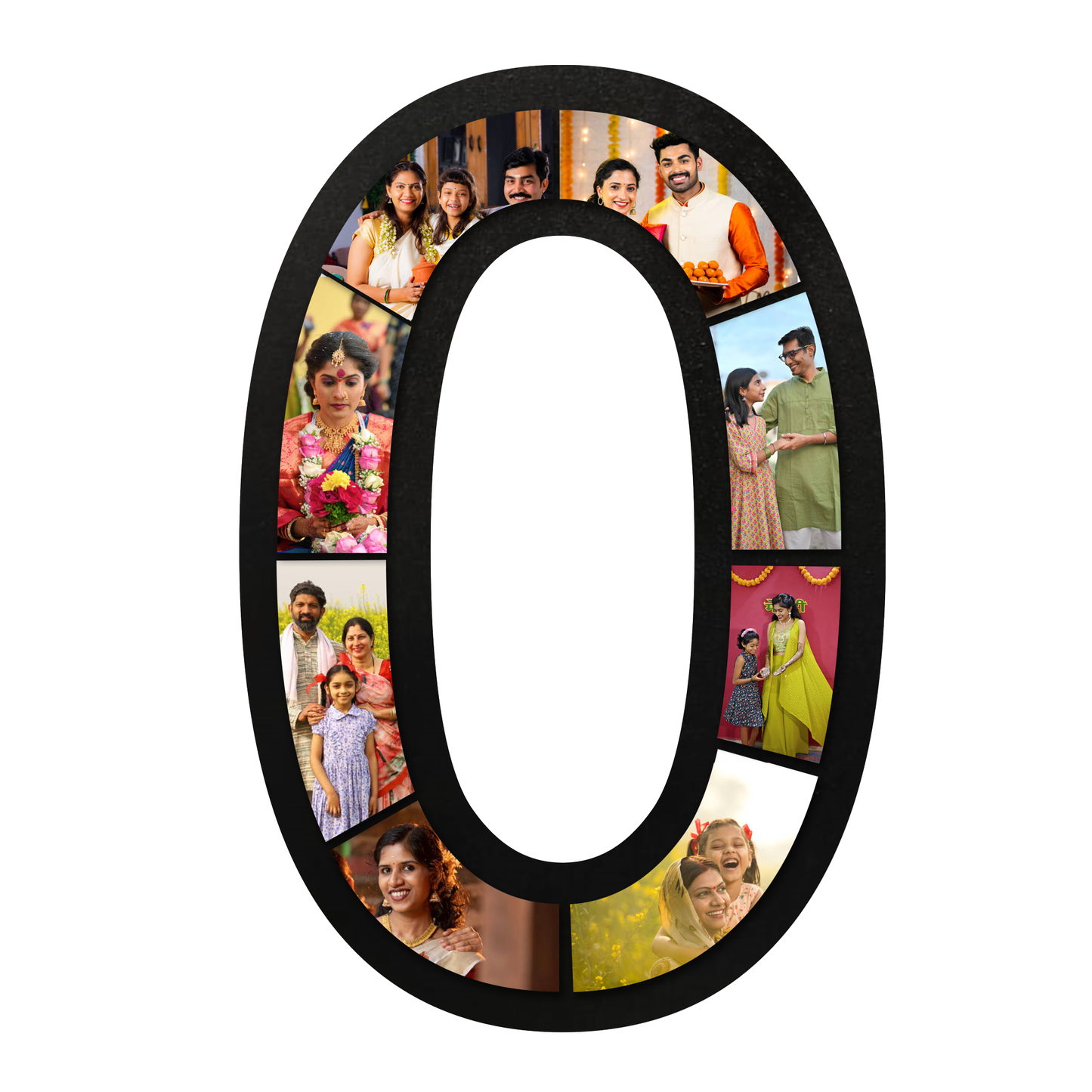 ShopTwiz Zero Number Collage Photo Frame with 8 photos ( Customizable )