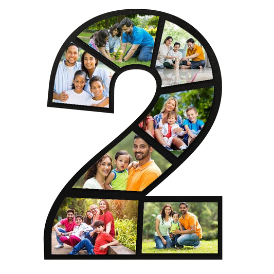 ShopTwiz Two Number Collage Photo Frame with 7 photos ( Customizable )