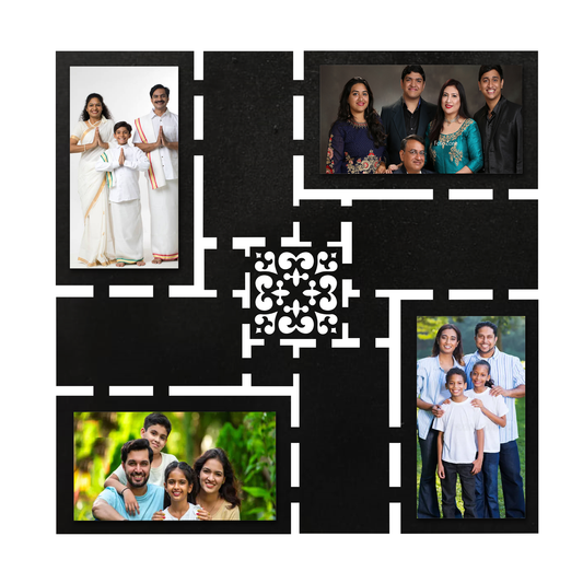 ShopTwiz Square Decor Collage Photo Frame with 4 photos ( Customizable )