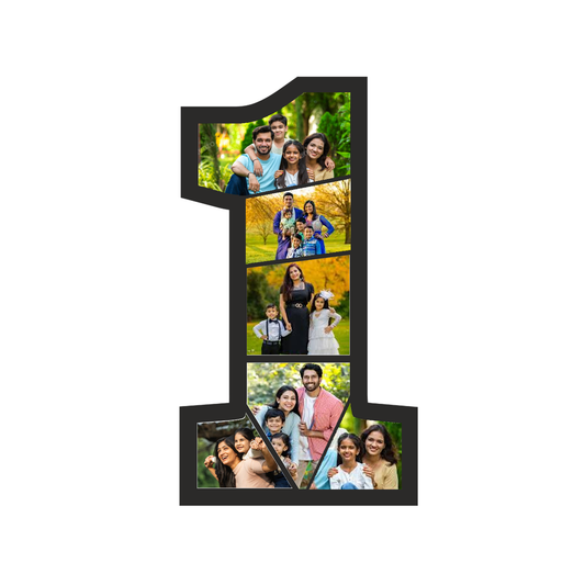 ShopTwiz One Number Collage Photo Frame with 6 photos ( Customizable )