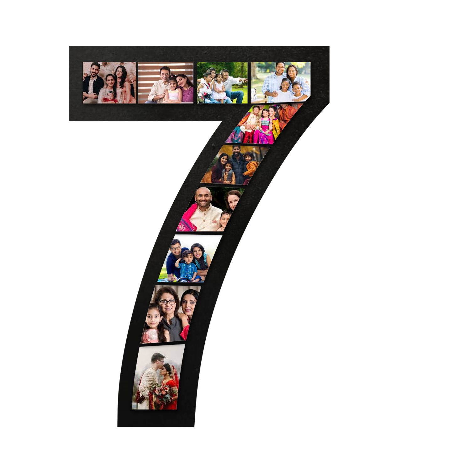 ShopTwiz Seven  Number Collage Photo Frame with 10 photos ( Customizable )