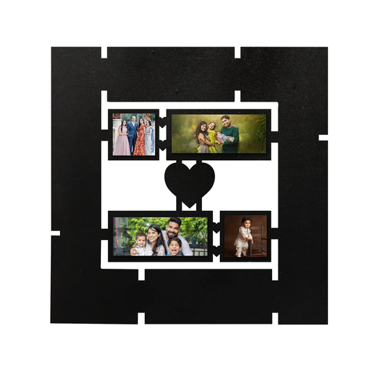 ShopTwiz Square With Heart Theme Collage Photo Frame with 4 photos ( Customizable )