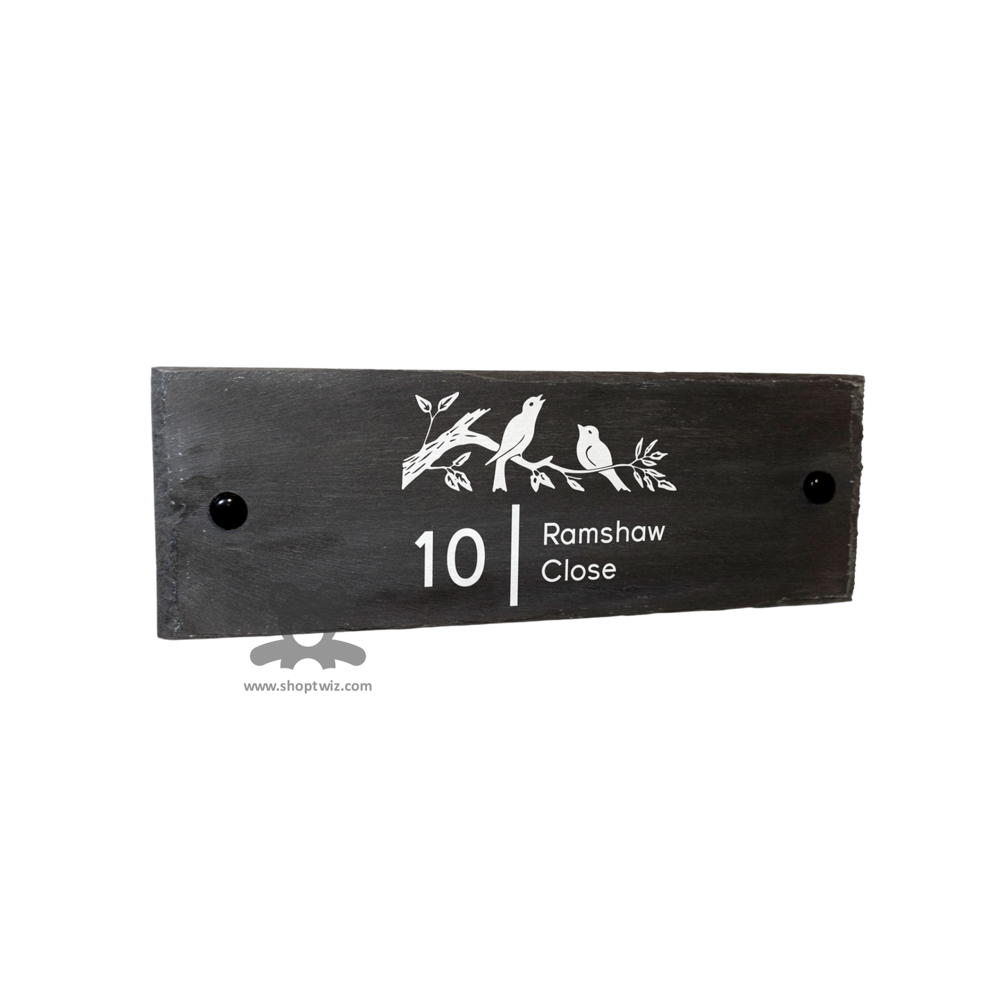 shopTwiz Rectangle Wood White Lattter And Design Name Plate for House and Office