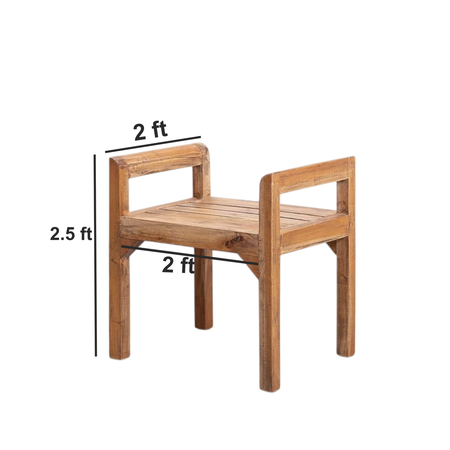 ShopTwiz Woooden Seating Bench with Armrest For Home Living