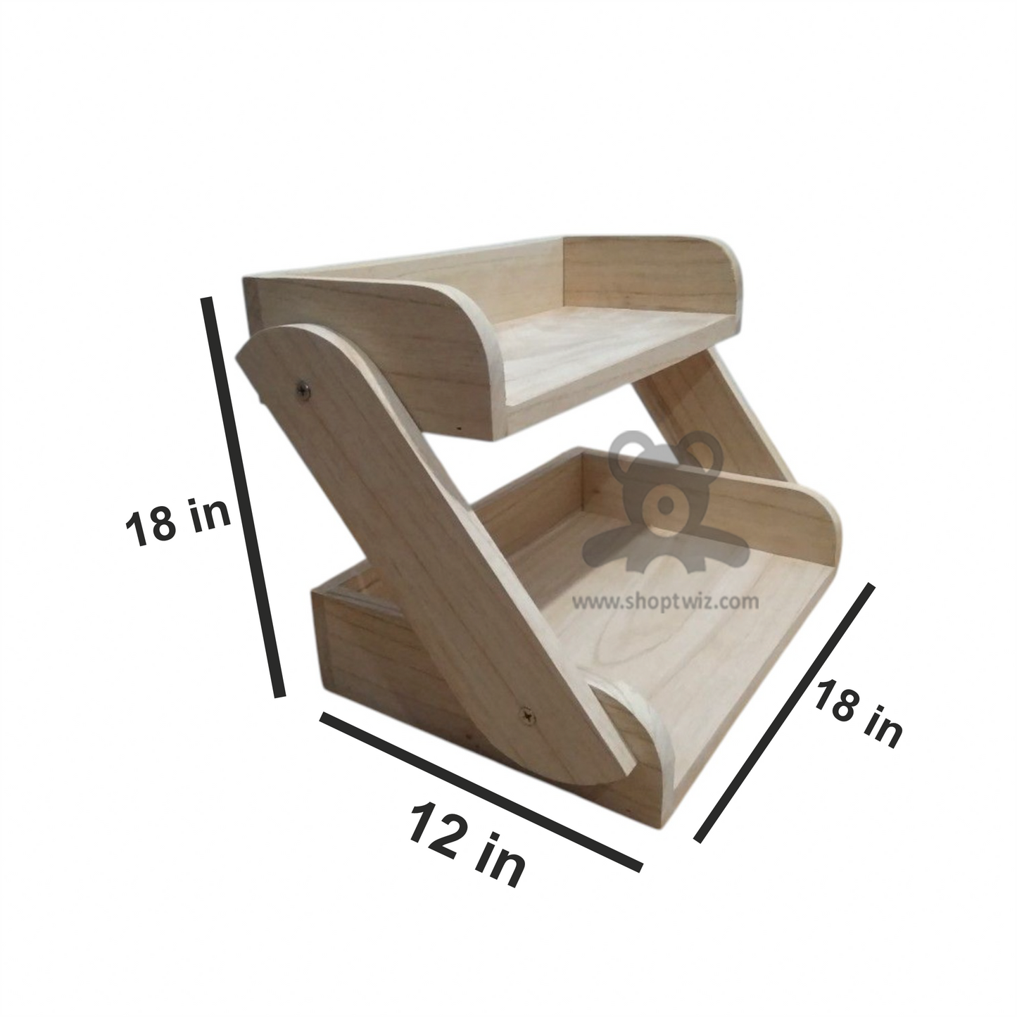 ShopTwiz Wooden Fruit Basket (2-Tier Style)