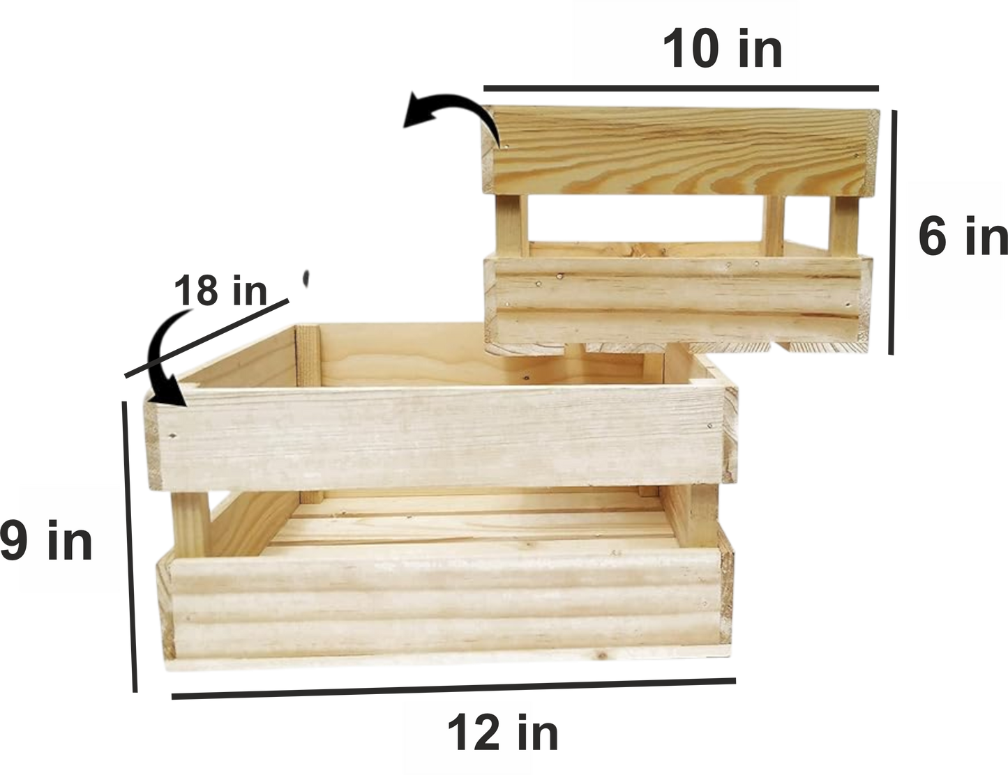 ShopTwiz Woodencraft OriginalSet of 2 Woooden Crates