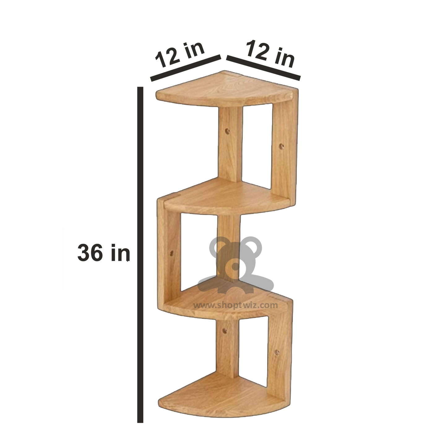 ShopTwiz Wooden Corner Stand for Books and Pots