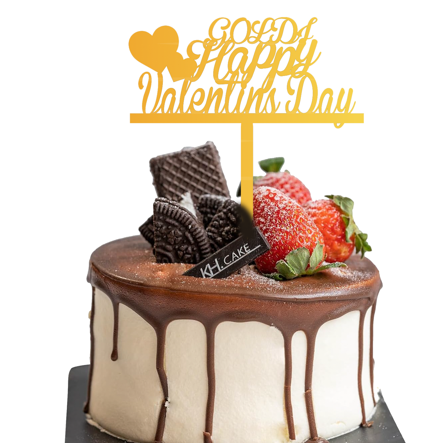 Goldi Happy Valentine's day customize cake topper