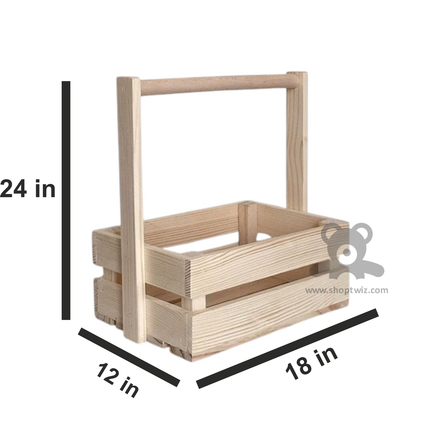 ShopTwiz Wooden Basket with Handle – Basket for Gift