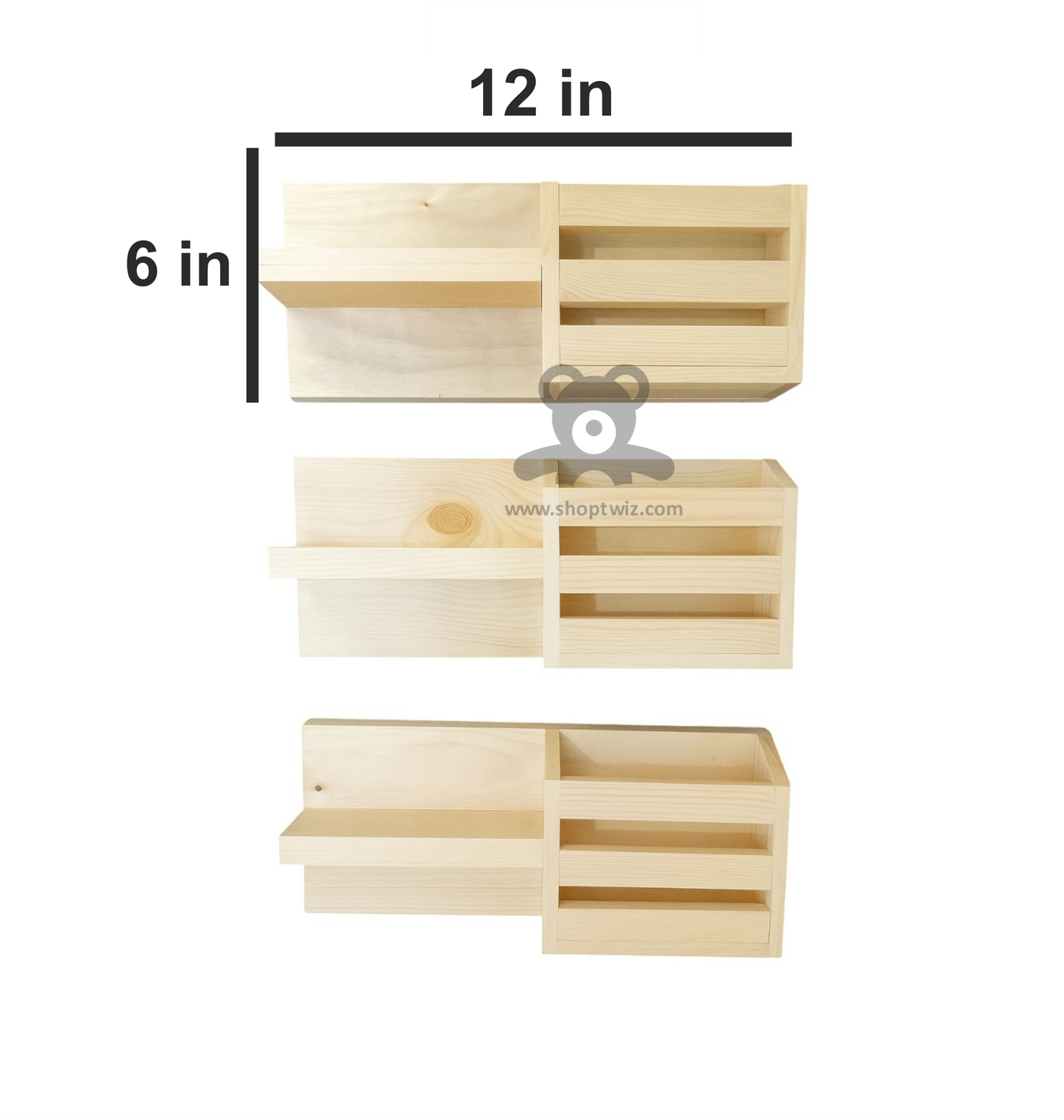 ShopTwiz Wooden 3-Set Wall Stand for Kitchen
