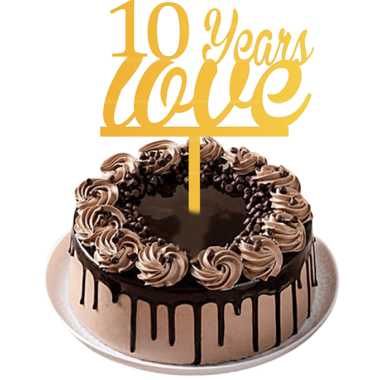 10 Year Love Cake Topper