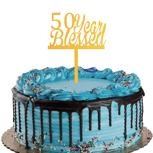 50 Year Blessed Cake Topper