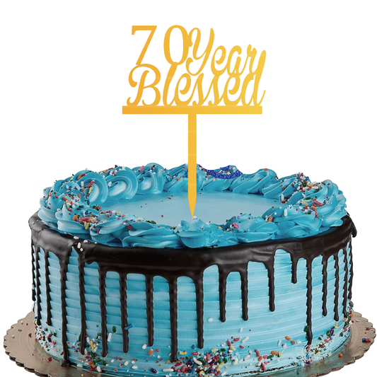 70 Year Blessed Cake Topper