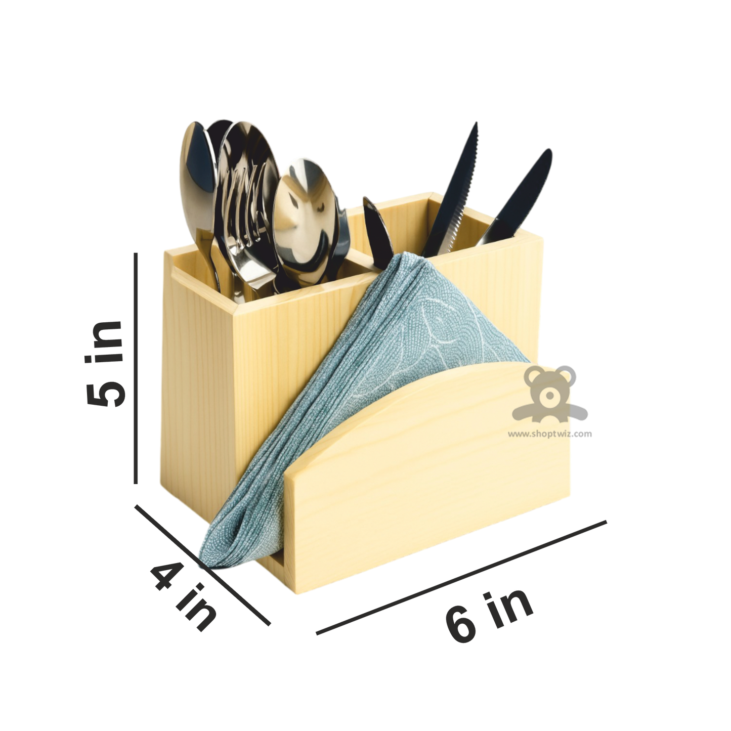 ShopTwiz Wooden Knife and Spoon Stand for Dining Table and Kitchen