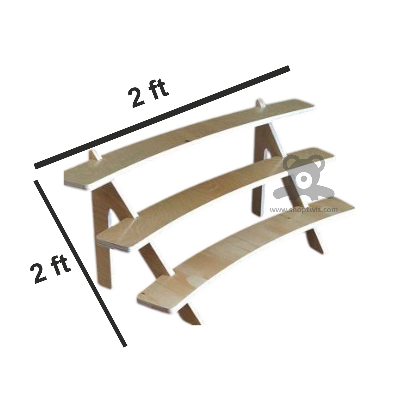 ShopTwiz Wooden 3-Box Pot Stand for Garden