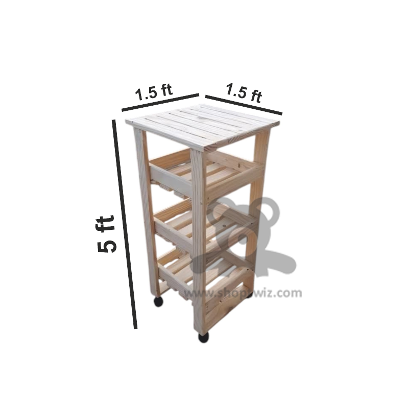 ShopTwiz Wooden 3-Box Pot Stand
