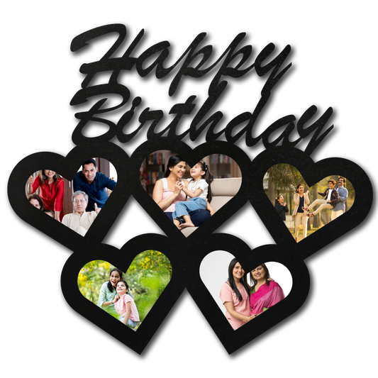 ShopTwiz Happy Birthday Collage Photo Frame with 5 photos ( Customizable )