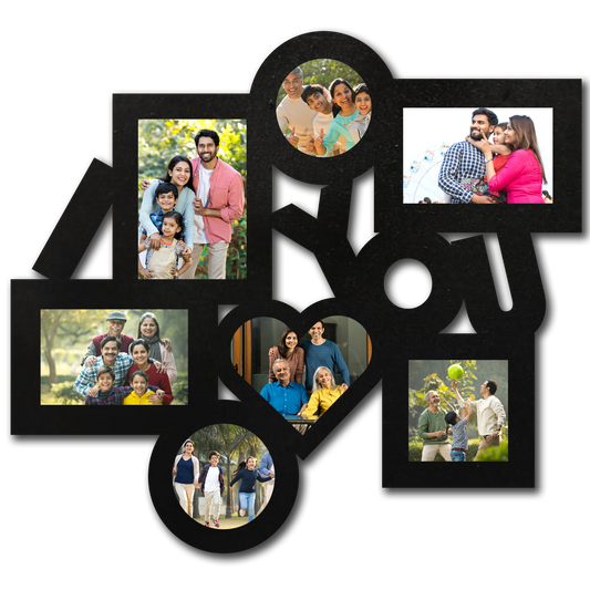 ShopTwiz Love You My Heart Collage Photo Frame with 7 photos ( Customizable )