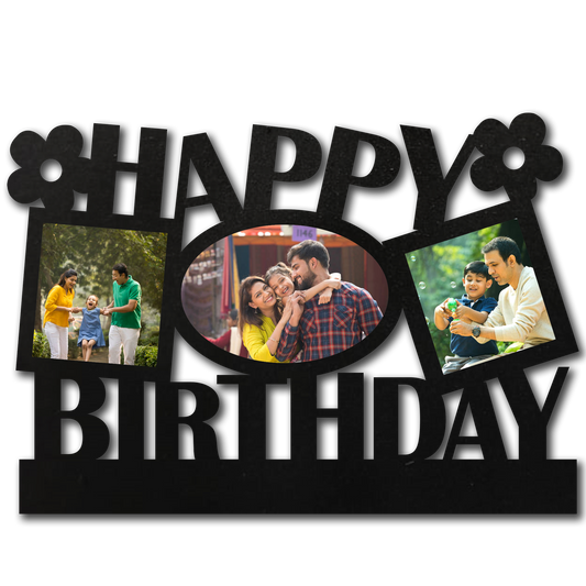 ShopTwiz Happy Birthday Collage Photo Frame with 3 photos ( Customizable )