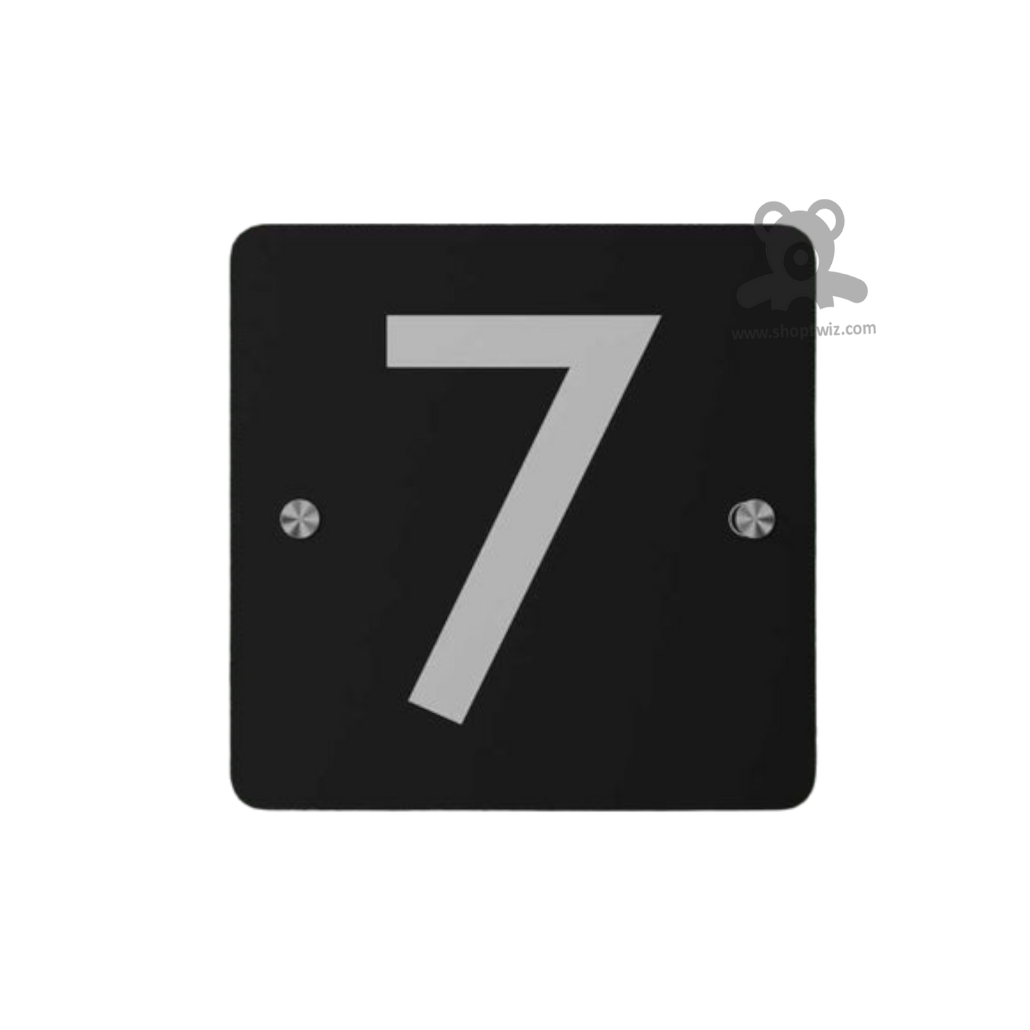 ShopTwiz Square Black Acrylic White Letter Name Plate for House and Office