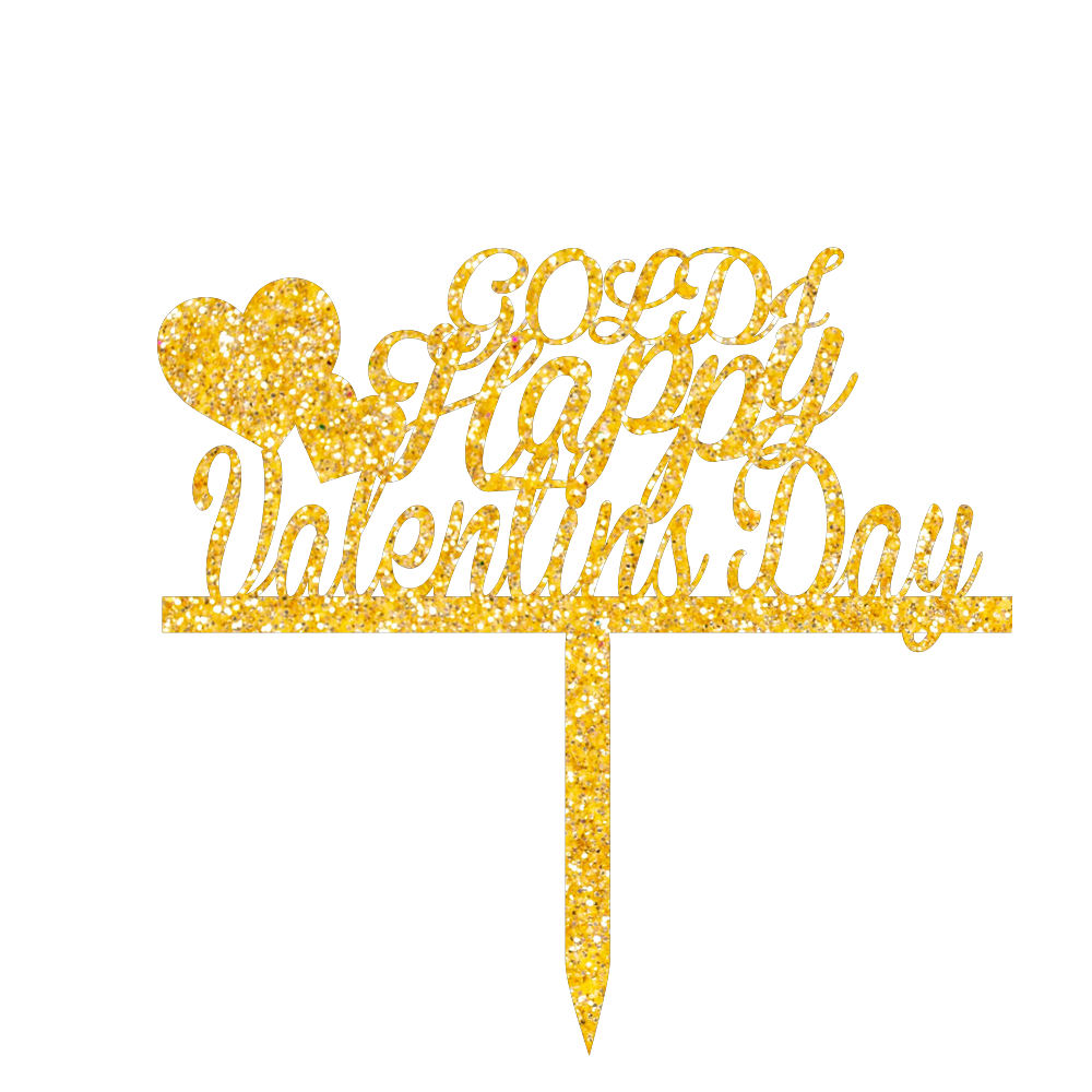 Goldi Happy Valentine's day customize cake topper