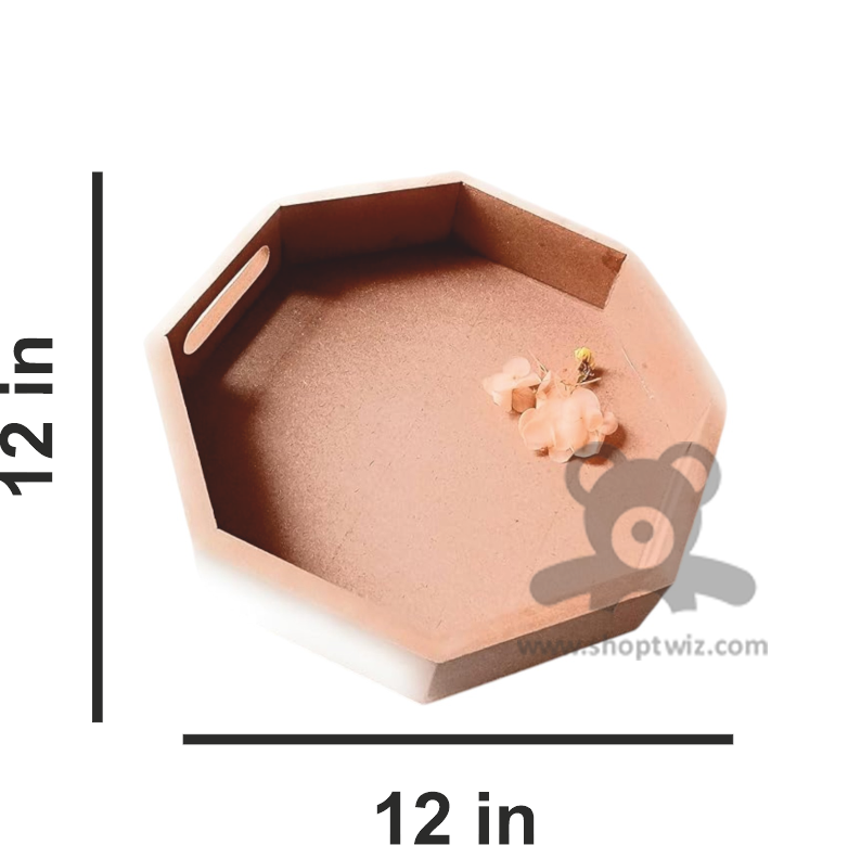 ShopTwiz Wooden Handicraft MDF Smooth Unfinished Plain Tray for DIY