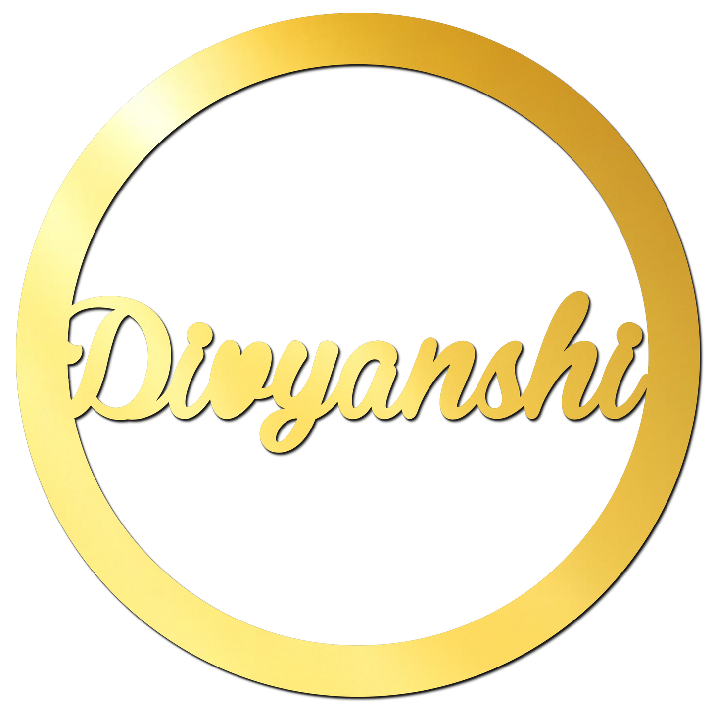 Divyanshi Name Golden Acrylic Cutout for Resin Art / Art and Craft