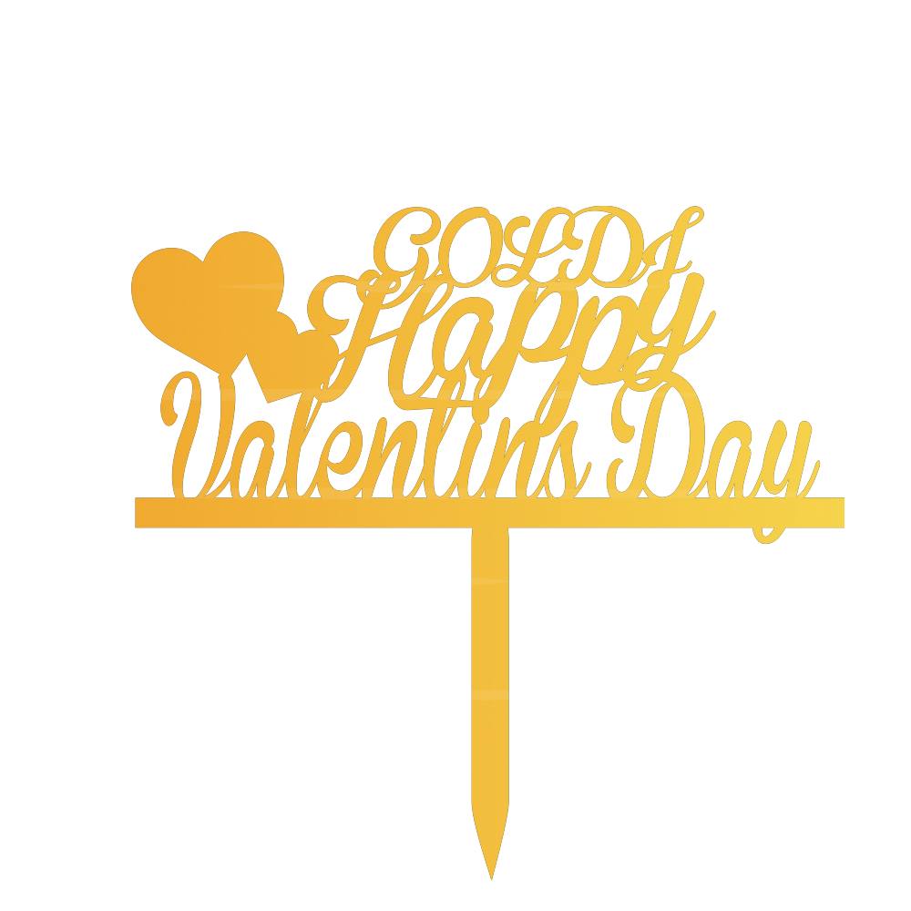 Goldi Happy Valentine's day customize cake topper