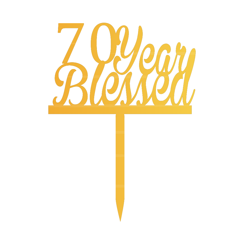 70 Year Blessed Cake Topper